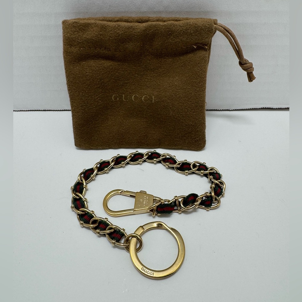 GUCCI Gold-Tone Chain Keyring